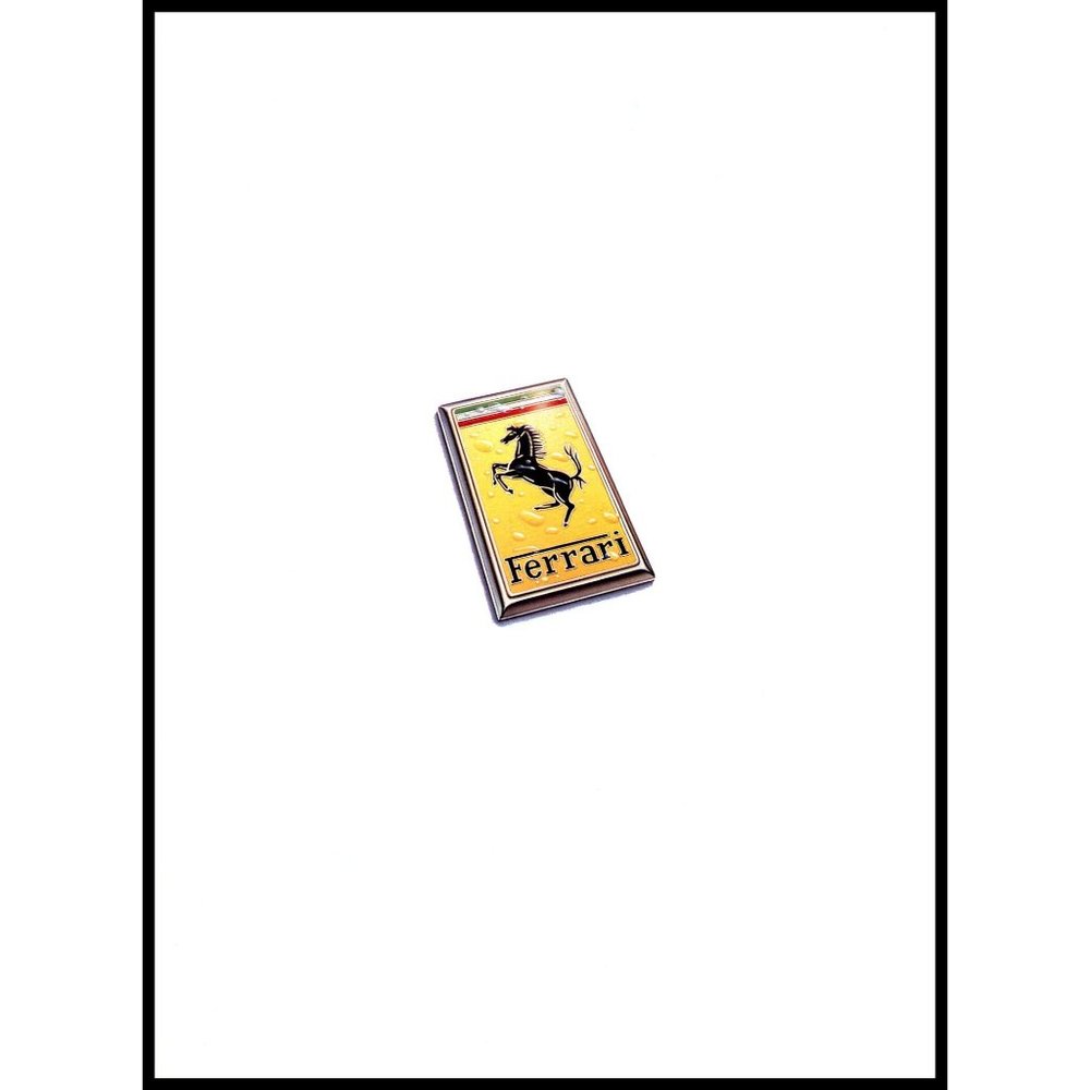 1994 Ferrari Emblem Vintage Print Ad Black Stallion Horse Minimalist Wall Art